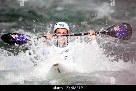 Australier Timothy Anderson beim Einzel-Finale der Männer im Nautical Stadium von Vaires-sur-Marne am sechsten Tag der Olympischen Spiele 2024 in Paris. Bilddatum: Donnerstag, 1. August 2024. Stockfoto