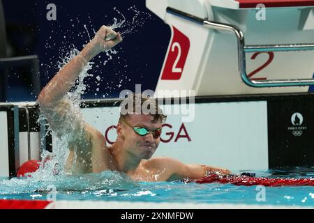 Parigi, Frankreich. 31. August 2024. Leon Marchand aus Frankreich bei den Olympischen Sommerspielen 2024, Mittwoch, 31. Juli 2024, in Paris, Frankreich. (Foto: Gian Mattia D'Alberto/LaPresse) Credit: LaPresse/Alamy Live News Stockfoto