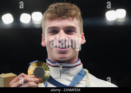 Parigi, Frankreich. 31. August 2024. Leon Marchand aus Frankreich bei den Olympischen Sommerspielen 2024, Mittwoch, 31. Juli 2024, in Paris, Frankreich. (Foto: Gian Mattia D'Alberto/LaPresse) Credit: LaPresse/Alamy Live News Stockfoto