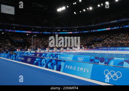 Parigi, Frankreich. 31. August 2024. Das Schwimmbad bei den Olympischen Sommerspielen 2024, Mittwoch, 31. Juli 2024, in Paris, Frankreich. (Foto: Gian Mattia D'Alberto/LaPresse) Credit: LaPresse/Alamy Live News Stockfoto