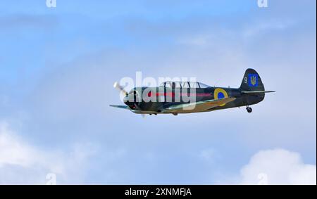 Oldtimer YAK 11 Flugzeuge im Flug Stockfoto