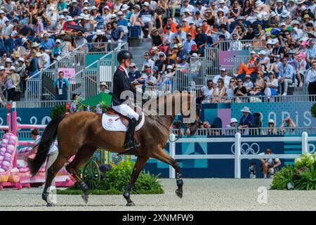 Versailles, Frankreich. August 2024. Ben MAHER REITPUNKT BREAK, Reitsport, Springteam Qualifikation während der Olympischen Spiele Paris 2024 am 1. August 2024 im Château de Versailles in Versailles, Frankreich - Foto Christophe Bricot/DPPI Media Credit: DPPI Media/Alamy Live News Stockfoto