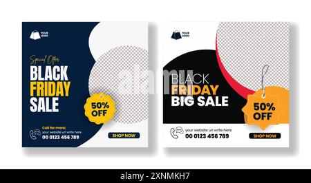 Black Friday Super Sale Social Media Bannervorlage Stock Vektor