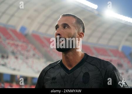 Valerio Di Cesare vom SSC Bari während Bari vs Salernitana, Freundschaftsfußballspiel in Bari, Italien, Juli 31 2024 Stockfoto
