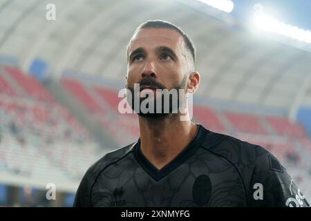 Valerio Di Cesare vom SSC Bari während Bari vs Salernitana, Freundschaftsfußballspiel in Bari, Italien, Juli 31 2024 Stockfoto