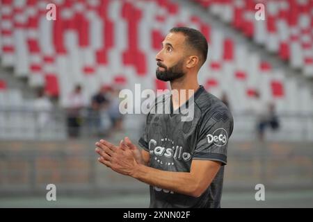 Valerio Di Cesare vom SSC Bari während Bari vs Salernitana, Freundschaftsfußballspiel in Bari, Italien, Juli 31 2024 Stockfoto
