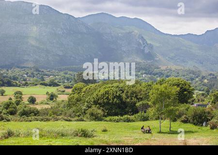 Picknickbereich von Cliffs of Hell, Ribadesella, Ost-Asturien, Spanien Stockfoto