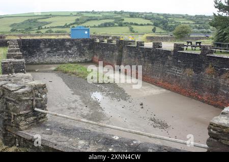 Die Docks am Kymer's Canal in Kidwelly, Pembrokeshire, Wales, Großbritannien Stockfoto