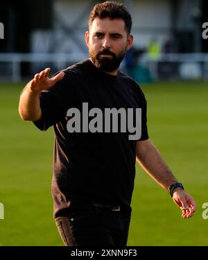 Legia Warszawas Trainer Gonzalo Feio nach der UEFA Conference League, zweite Qualifikationsrunde, zweites Legspiel im Bangor City Stadium, Wales. Bilddatum: Donnerstag, 1. August 2024. Stockfoto