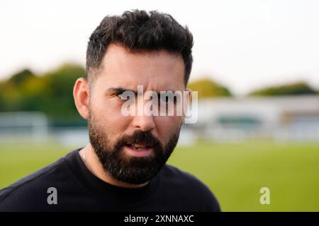 Legia Warszawas Trainer Gonzalo Feio nach der UEFA Conference League, zweite Qualifikationsrunde, zweites Legspiel im Bangor City Stadium, Wales. Bilddatum: Donnerstag, 1. August 2024. Stockfoto