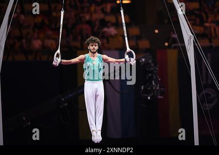 Aghamurad Gahramanov (Aserbaidschan). Europameisterschaften München 2022: Kunstturnen, Ringe Stockfoto