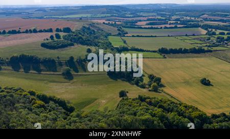 Wasserschiff unten in Hampshire Aerial View in Summer Sunshine Stockfoto