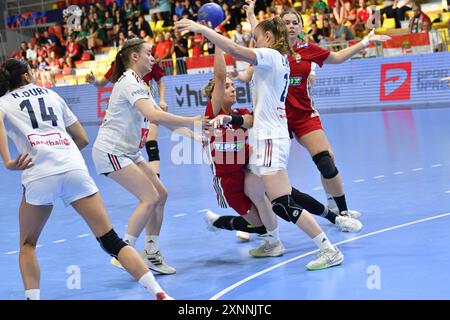 Skopje, Mazedonien-7 30 2024. Endspiel zwischen Frankreich und Ungarn. Frankreich gewann den Titel. Die IHF U20 Handball-Weltmeisterschaft der Frauen 2024.d Stockfoto