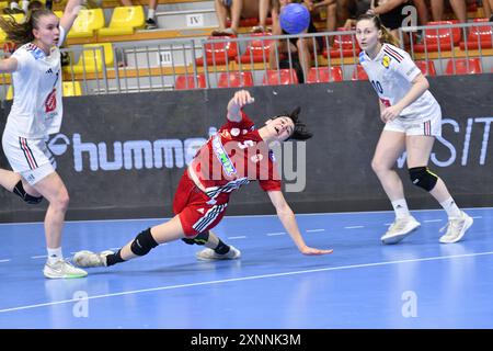 Skopje, Mazedonien-7 30 2024. Endspiel zwischen Frankreich und Ungarn. Frankreich gewann den Titel. Die IHF U20 Handball-Weltmeisterschaft der Frauen 2024.d Stockfoto