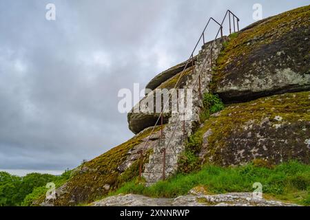 Die Treppe zum Blackingstone Rock zwischen Bridford und Moretonhampstead Devon Stockfoto