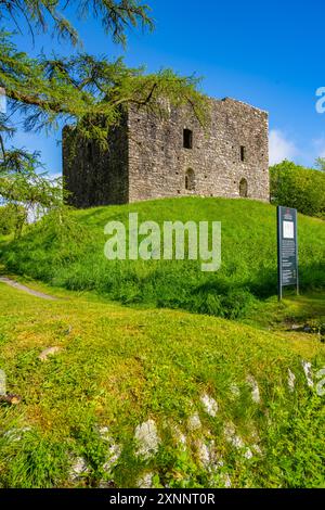 Lydford Castle Lydford Devon an einem sonnigen Frühlingsmorgen Stockfoto