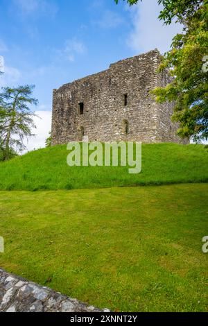 Lydford Castle Lydford Devon an einem sonnigen Frühlingsmorgen Stockfoto