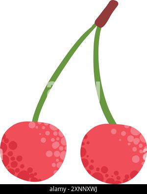 Kritzeln Sie Obst. Natürliche tropische Früchte, Doodle-Kirsche und Vitamin. Vegane Küche handgezeichnet, Bio-Obst oder vegetarische Speisen. Symbol für isolierten Vektor Stock Vektor