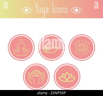 Set von Yoga-Symbolen Vektor Stock Vektor