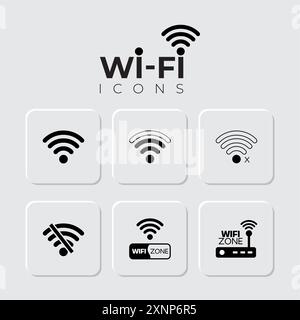 Symbole der Wi-fi-Zone Festlegen des Verbindungssymbols Vektor Stock Vektor