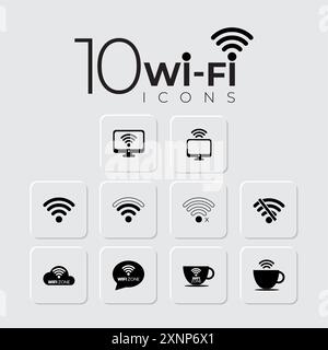Symbole der Wi-fi-Zone Festlegen des Verbindungssymbols Vektor Stock Vektor