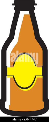 Isolierte Flasche Bier Symbol Vektor Stock Vektor