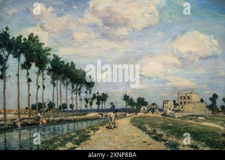Gemälde von Johan Barthold Jongkind, genannt The Towpath, gemalt 1864 Stockfoto