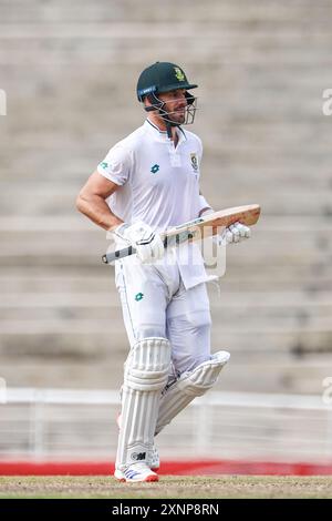 1. August 2024: Der südafrikanische Aiden Markram gegen die West Indies Championship XI während der South Africa Tour des West Indies Test warm Up Matches in der Brian Lara Cricket Academy am 1. August 2024 in Tarouba. (Foto: Daniel Prentice/Alamy) Credit: Daniel Prentice/Alamy Live News Stockfoto