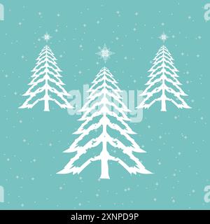 Ein Schneemannmuster und Schlittenfahren im Wald. Konzept der aktiven Erholung. Frohe Winterferien. Vektor, Abbildung Stock Vektor