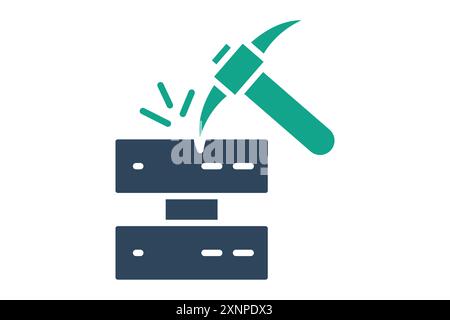 Symbol für Data Mining. Symbol für „Discover“. Symbolstil durchgehend. Vektorillustration für Datenanalyselemente Stock Vektor