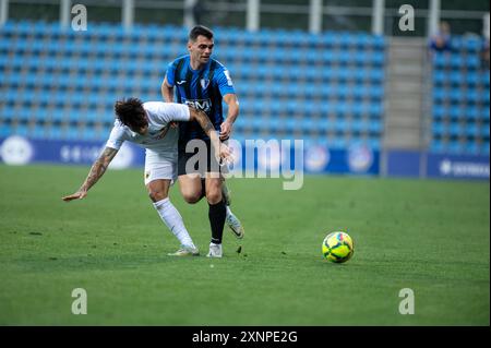 Andorra La Vella, Andorra : 18. Juli 2024: Spieler in Aktion während der zweiten Qualifikationsrunde – 2. Hinspiel des Qualifikats der UEFA Europa Conference League Stockfoto