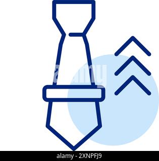 Binden und Pfeile nach oben. Fortschritt und Fortschritt in Karriere oder Geschäft. Wachstum der Führungskräfte. Symbol für Pixelperfekte, bearbeitbare Kontur Stock Vektor