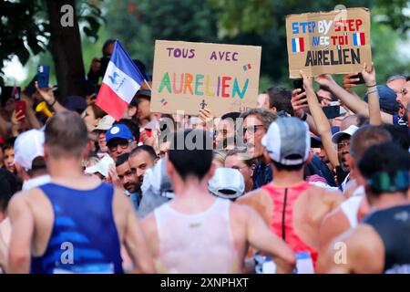 Paris, Frankreich. August 2024. Allgemeine Ansicht Race Walk : 20 km Race Walk für Herren während der Olympischen Spiele 2024 in Paris, Frankreich. Quelle: Naoki Nishimura/AFLO SPORT/Alamy Live News Stockfoto