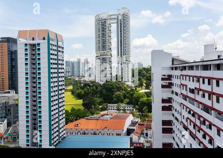 August 2024. One Pearl Bank Architekturdesign. Ein hohes privates Wohngebäude auf Pearl Hill im Outram Park. Singapur. Stockfoto