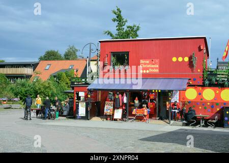 Die freie Stadt Christiania liegt im Stadtteil Christianshavn in Kopenhagen, Dänemark, Skandinavien. Stockfoto