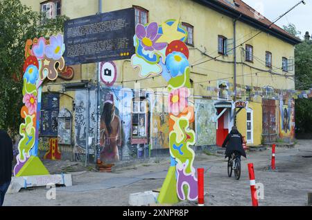 Die freie Stadt Christiania liegt im Stadtteil Christianshavn in Kopenhagen, Dänemark, Skandinavien. Stockfoto