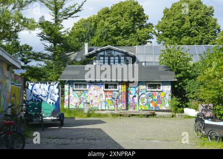 Die freie Stadt Christiania liegt im Stadtteil Christianshavn in Kopenhagen, Dänemark, Skandinavien. Stockfoto