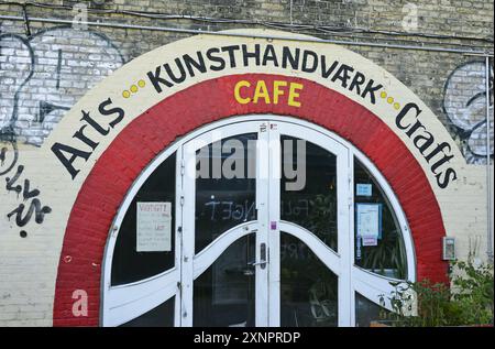 Die freie Stadt Christiania liegt im Stadtteil Christianshavn in Kopenhagen, Dänemark, Skandinavien. Stockfoto