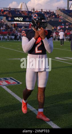 1. August 2024: DJ Moore #2 beim Spiel Bears vs Texans Hall of Fame in Canton, Ohio. Jason Pohuski/CSM Credit: CAL Sport Media/Alamy Live News Stockfoto