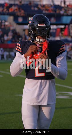 1. August 2024: DJ Moore #2 beim Spiel Bears vs Texans Hall of Fame in Canton, Ohio. Jason Pohuski/CSM Credit: CAL Sport Media/Alamy Live News Stockfoto