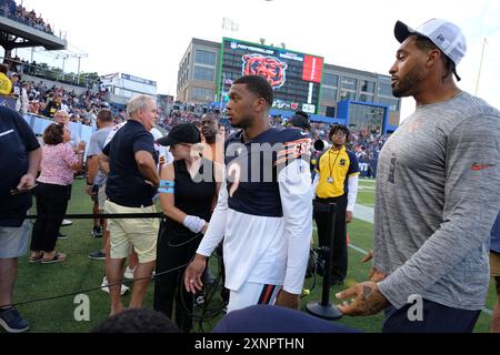 1. August 2024: DJ Moore #2 beim Spiel Bears vs Texans Hall of Fame in Canton, Ohio. Jason Pohuski/CSM Credit: CAL Sport Media/Alamy Live News Stockfoto