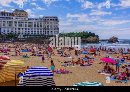 La Grande Plage - großer Strand in Biarritz, Frankreich Stockfoto