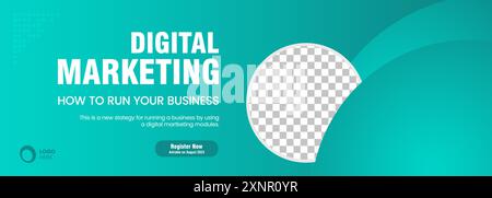 Digital Marketing Banner Blue Design und Digital Marketing Social Media Post Banner. Post-Banner für das Business Marketing. Banner für digitales Marketing Stock Vektor