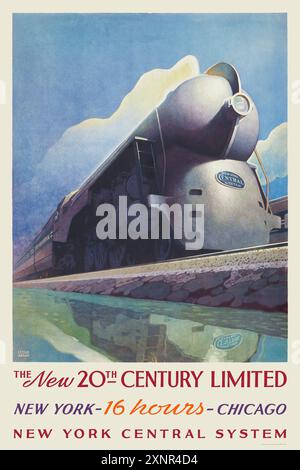 Das neue 20th Century Limited. New York - 16 Stunden - Chicago. New York Central System von Leslie Darrel Ragan (1897–1972). Poster veröffentlicht 1938 in den USA Stockfoto