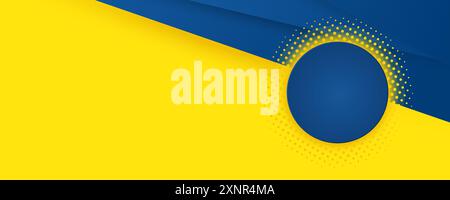 Moderne, trendige Bannervorlagen. Mit gelbem und blauem Halbtonhintergrund Stock Vektor