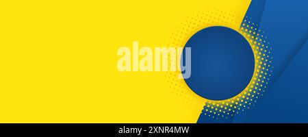 Ein modernes Gelb-Blau-Halbton-Hintergrundvorlagen und trendige Bannervorlagen Stock Vektor
