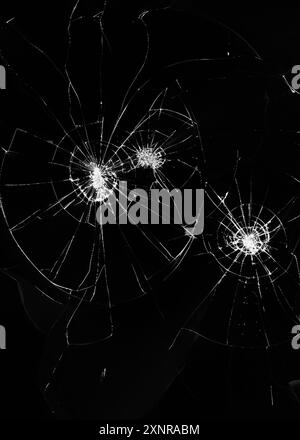 Kaputt und Risse im LCD-Bildschirm, Computermonitor oder Fernseher Stockfoto