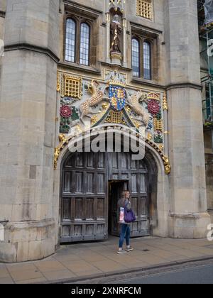 Das Great Gate am Eingang zum Christs College, Cambridge, Großbritannien Stockfoto