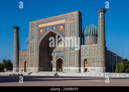 Sher-Dor Madrasa, Registan, Samarkand, Usbekistan Stockfoto