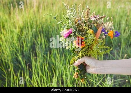 Kräuterweihe und Kräuterbuschtag des Himmelfahrt-Tages Stockfoto